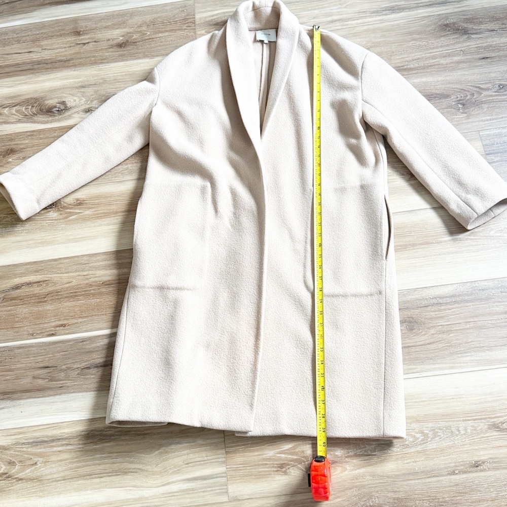 Vince Collarless Coat in Limestone Wool Blend Coat - Picture 14 of 16